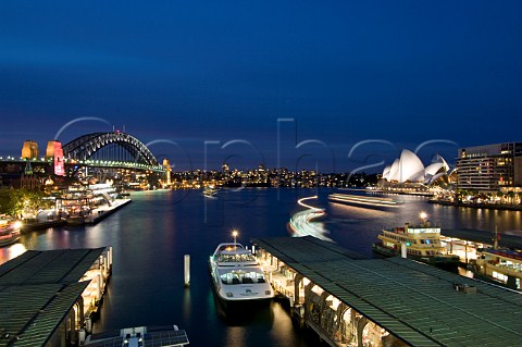 Circular Quay at dusk Sydney New South Wales Australia