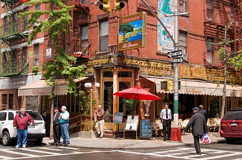 Italian restaurants on Mulberry street Little Italy New York USA