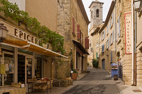 Shops in narrow back street in ChteauneufduPape Vaucluse France