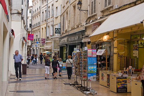 Pedestrianised shopping area in Avignon Vaucluse Provence France