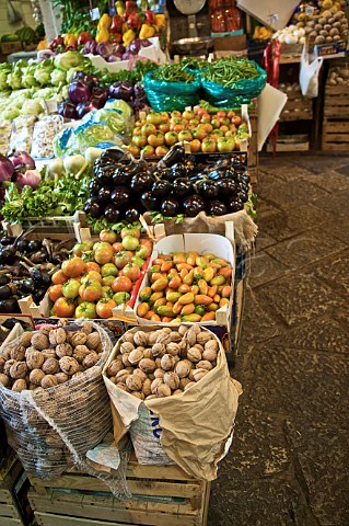 Fruit and vegetable stall at the Vucceria Palermo Sicily