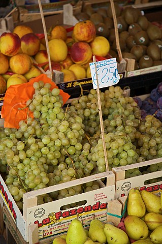 Grapes and other fruit at Mercato del Capo Palermo Sicily