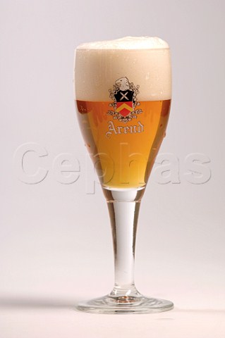 Glass of Arend Blond beer Hoboken Belgium