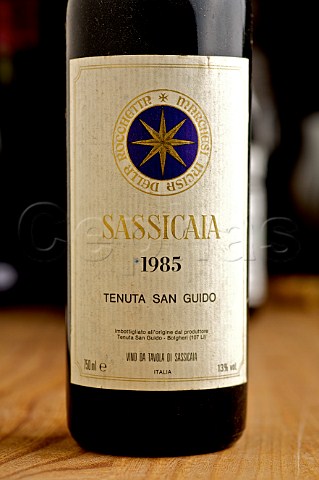 Bottle of Sassicaia 1985 Tenuta San Guido Bolgheri Tuscany Italy