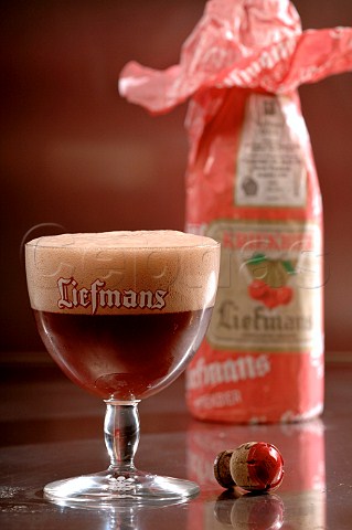 Glass of Liefmans Belgian beer