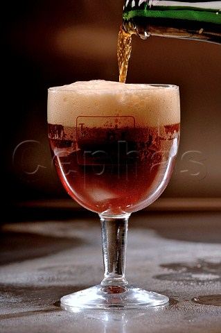 Pouring glass of Achel Belgian Trappist beer