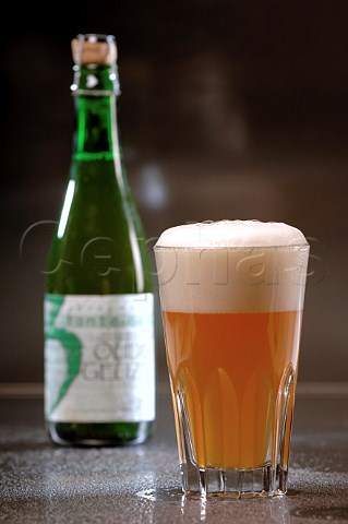 Glass of Geuze Belgian beer