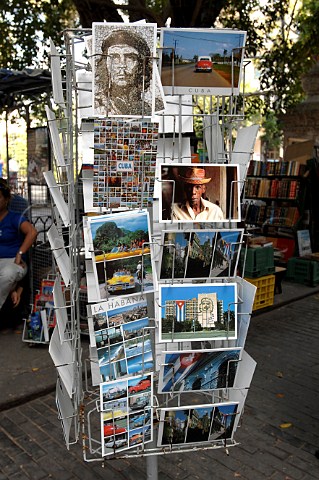 Postcard stand  Havana Cuba