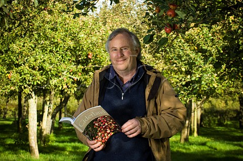 James Crowden Poet and author of Ciderland a book on West Country Cider in Julian Temperley Cider orchard   Burrow Hill Kingsbury Episcopi Somerset England