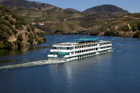 Luxury Douro cruise ship MS Fernao de Magalhaes on the Douro River at Vargellas to the east of Pinhao Portugal  Douro  Port