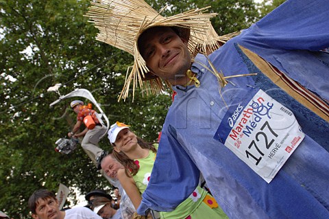 Runner at the start of the Marathon du Mdoc Pauillac  Gironde Aquitaine France