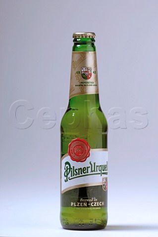 Bottle of Pilsner Urquel Czech beer