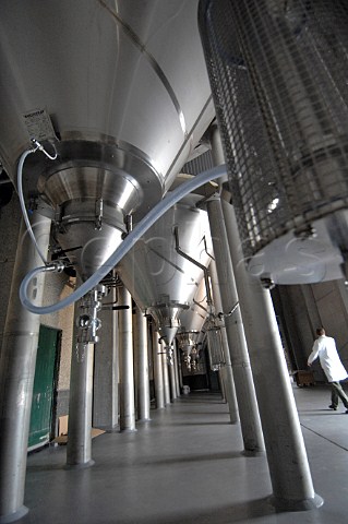 Steel tanks at Bavik brewery Bavikhove Belgium