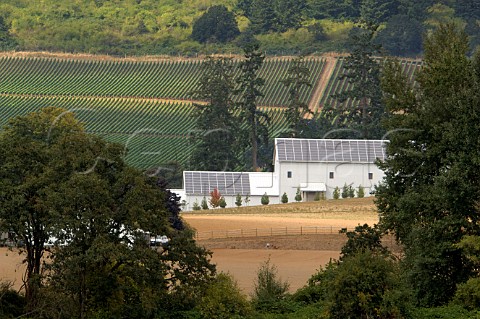 Stoller Winery with solar panels on roof Dayton Oregon USA  Willamette Valley