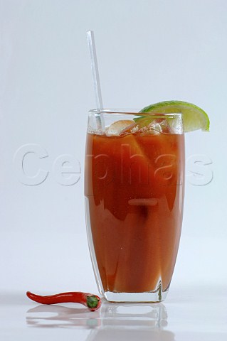 Eristoff vodka and tomato juice cocktail