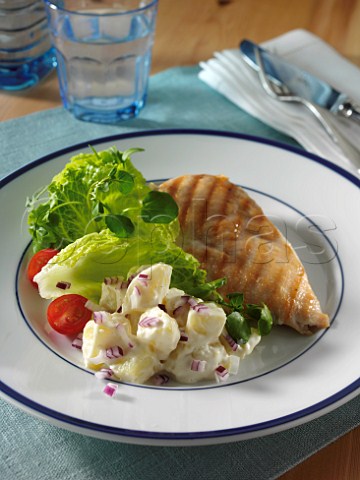 Grilled chicken potato salad