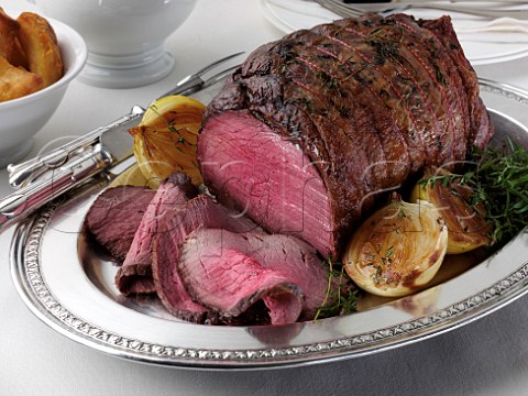 Beef silverside in a table setting