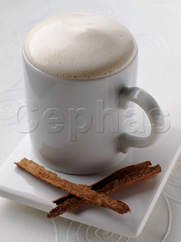Hot chocolate in a white mug