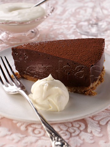 A slice of Chocolate truffle cake