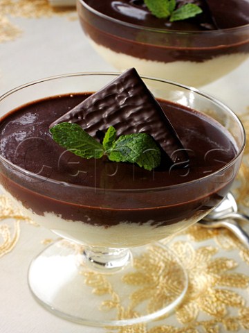 A glass of choclate mint mousse