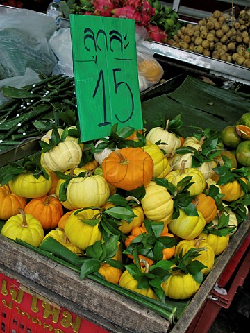 Pumpkins on sale at a Bangkok market Thailand