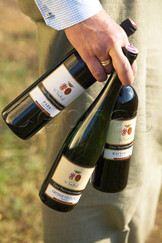 Bottles of Trauttmansdorff wine Horitschon Burgenland Austria Mittelburgenland