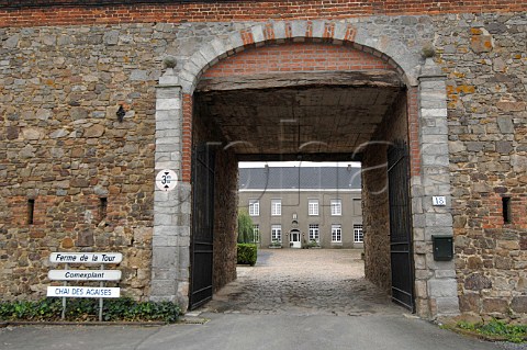 Entrance to winery of Vignoble des Aigaises Haulchin Belgium