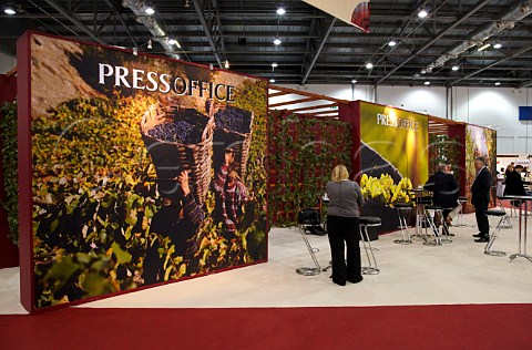 Cephas Picture Library images adorn the Press office at the London International Wine Fair  Excel London 2009