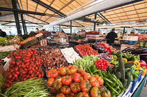 Fruit and vegetable stall Rialto market San Polo Venice Italy