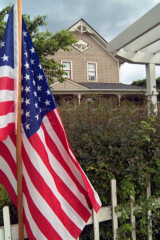 American flag at Argyle winery  Dundee Oregon USA  Willamette Valley