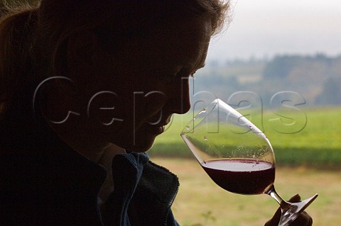 Vronique Drouhin winemaker at Domaine Drouhin  Dayton Oregon USA  Willamette Valley