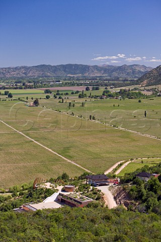 Clos Apalta winery residence and vineyards of Lapostolle Colchagua Valley Chile