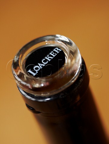 VinoSeal glass closure on bottle of Loacker wine   Bolzano Alto Adige Italy