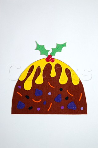 Christmas pudding with custard  illustration