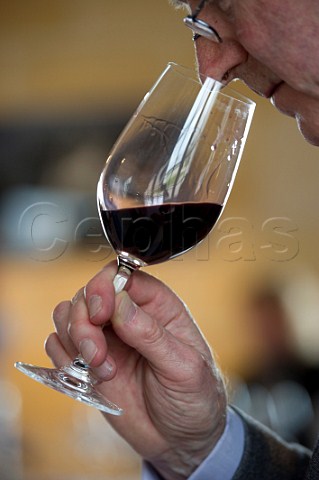 Steven Spurrier at En Primeur tasting of the 2009 vintage  Bordeaux France