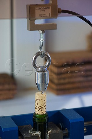 Quality contol testing in laboratory cork production at the DucasseBuzet factory Cestas Bordeaux France