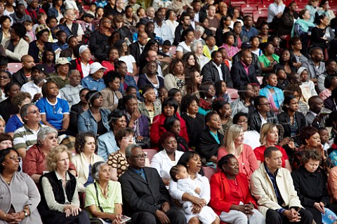 Section of the crowd at the 2010 London Global Day of Prayer  West Ham United Football Club Upton Park London England