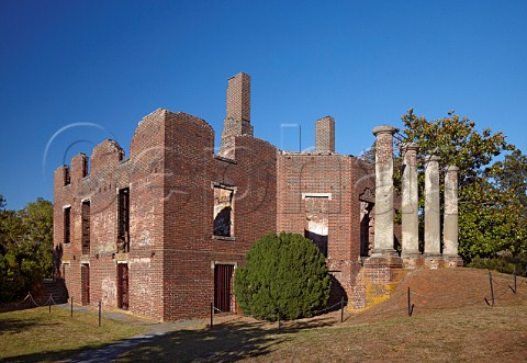 The historic ruined Barbour house at Barboursville Vineyards Barboursville Virginia USA Monticello AVA