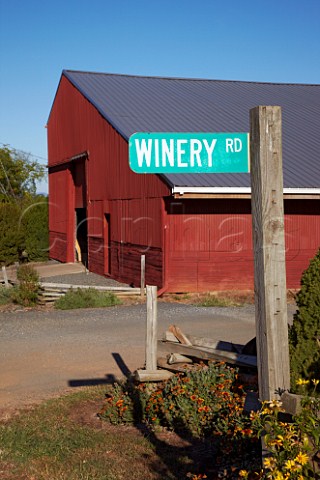 Sign for Winery Road at Barboursville Vineyards Barboursville Virginia USA  Monticello AVA