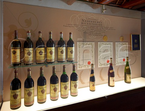 Display of awardwinning wines in the museum of Nederburg winery Paarl Western Cape South Africa