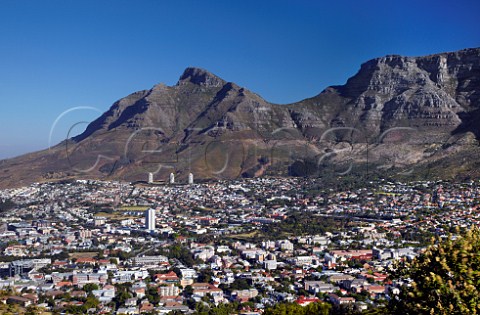 Cape Town and Table Mountain viewed from Signal Hill Western Cape South Africa