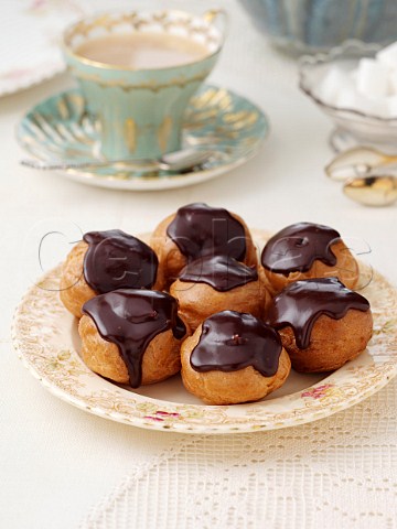 Profiteroles in a table setting