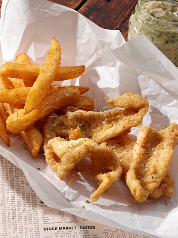 Dover sole goujons and chips