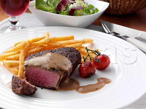 Peppered fillet steak with french fries Marco Pierre White recipe