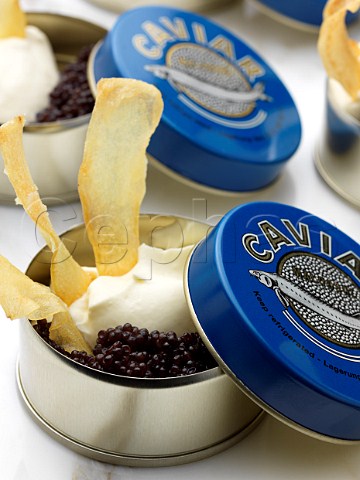 Tins of caviar