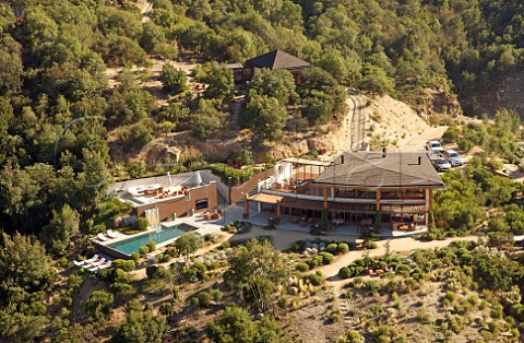 Aerial view of the Lapostolle Residence and one casita Apalta Colchagua Valley Chile