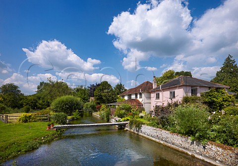 Cottages by the River Meon in Exton Hampshire England