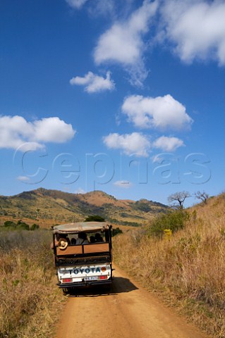 Safari vehicle in HluhluweUmfolozi Game Reserve KwaZuluNatal South Africa