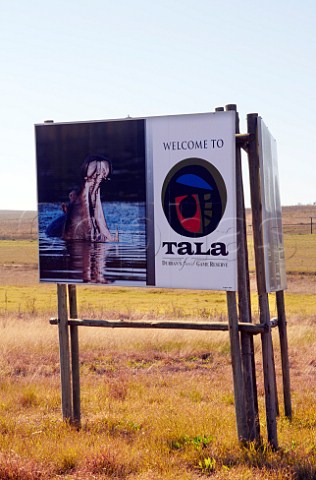 Sign for Tala Game Reserve near Pietermaritzburg KwaZuluNatal South Africa