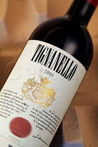 Bottle of Tignanello 2006 from Antinori Tuscany Italy